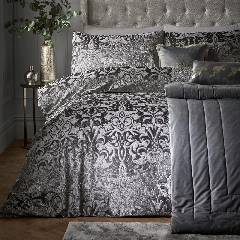 Laurence Llewelyn-Bowen Firenza Slate Velvet Duvet Set