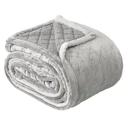 Mansfield Silver Sherpa Blanket