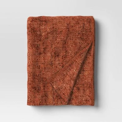 Marled Boucle Throw Blanket Orange - Threshold