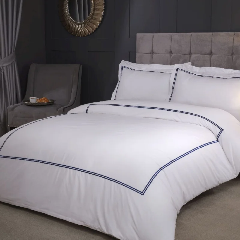 Mayfair Navy Embroidered Duvet Set