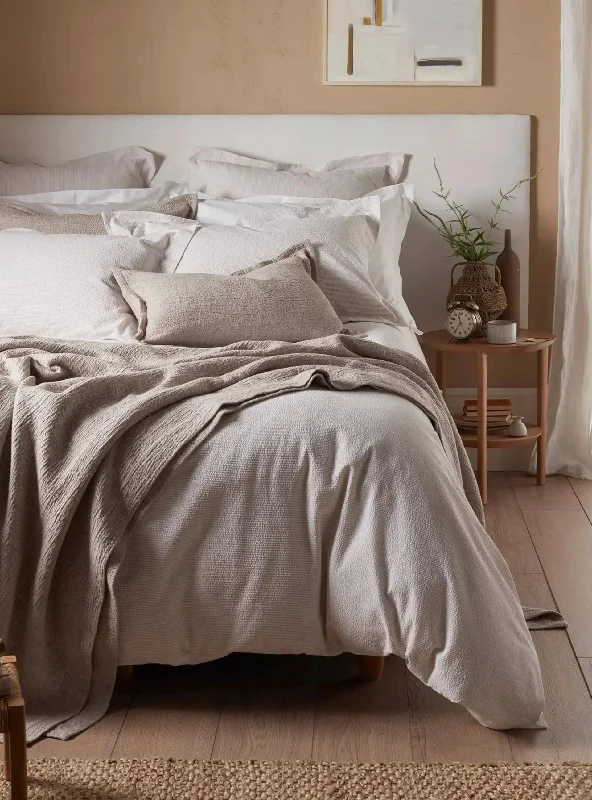 Natural Seersucker Stripe 100% Cotton Bed Linen