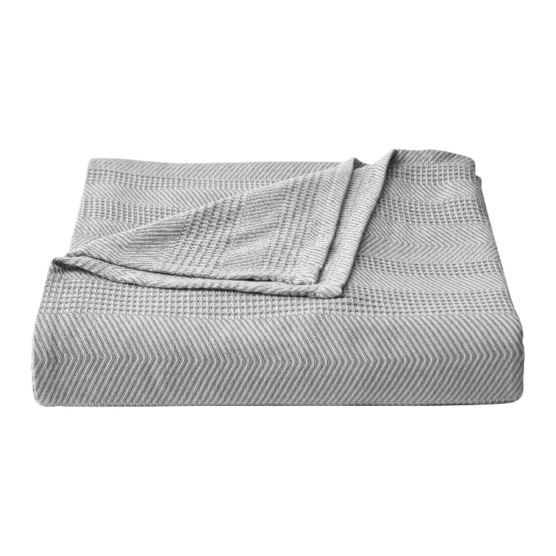 Nautica Chevron Grey Twin Blanket