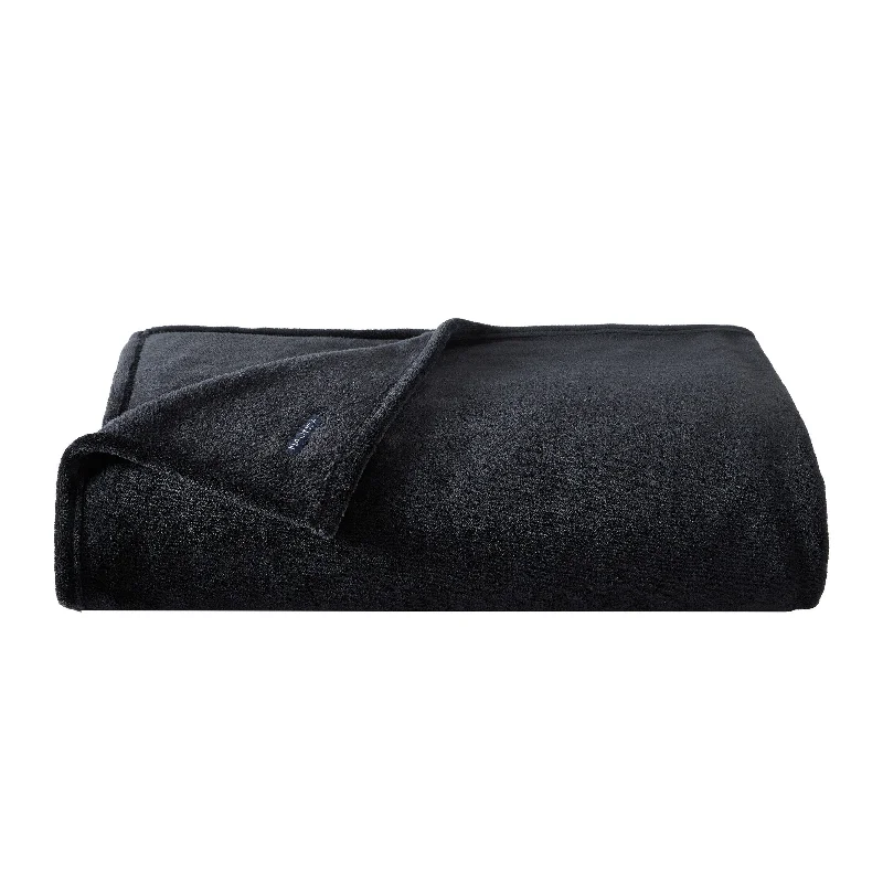 Nautica Solid Black Ultra Plush Soft Full/Queen Blanket