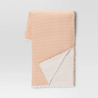 New - Dash Throw Blanket Orange/Ivory - Threshold