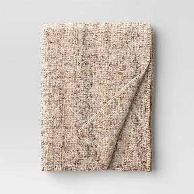 New - Marled Boucle Throw Blanket Neutral - Threshold