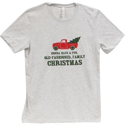 Old Fashioned Family Christmas T-Shirt Ash 2XL