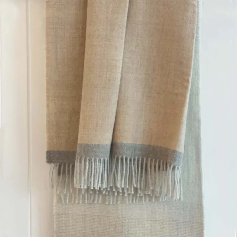 Ombre Light Grey Alpaca Throw