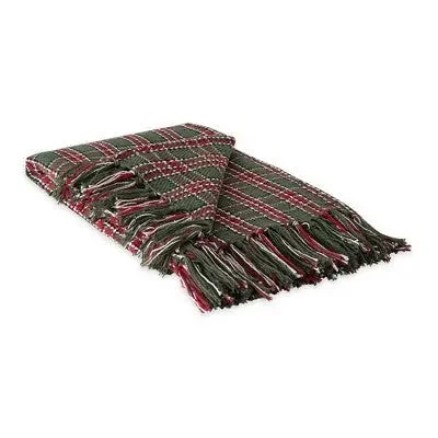 Open Box - 50"x60" Christmas Tree Plaid Recycled Cotton Throw Blanket - Design Imports