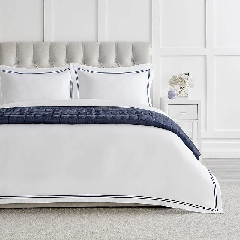 Regent 400 Thread Count Embroidered Duvet Cover - Sateen - Navy