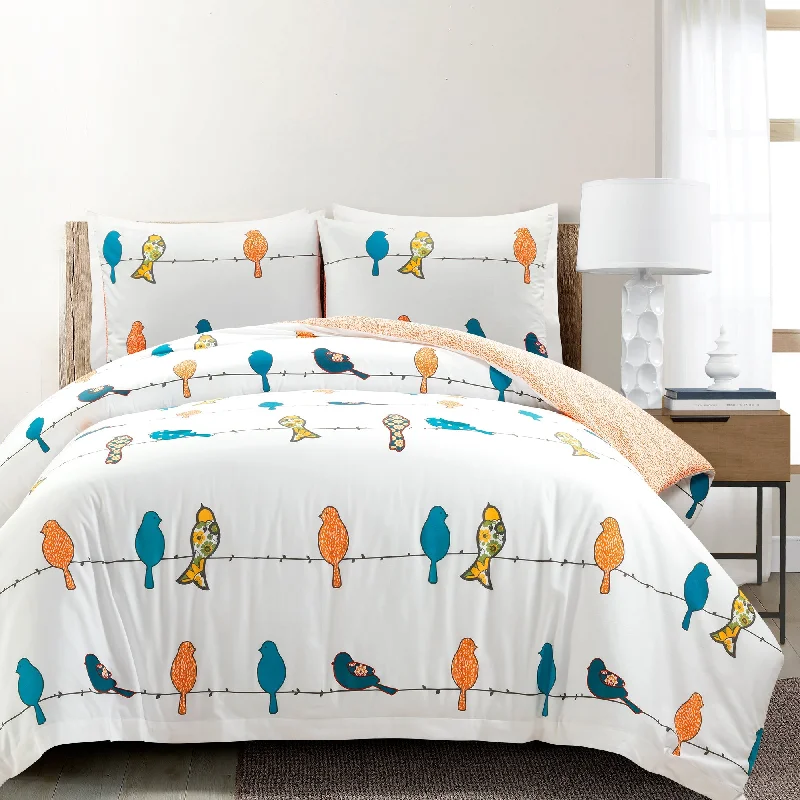 Rowley Birds Cotton Duvet Cover 3 Piece Set