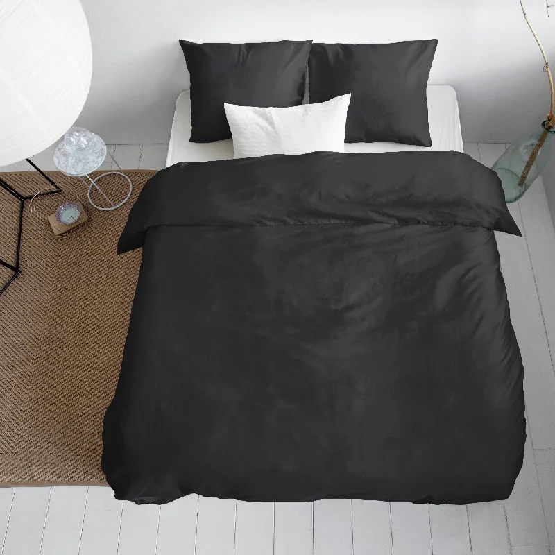 Satin Cotton Duvet Cover black