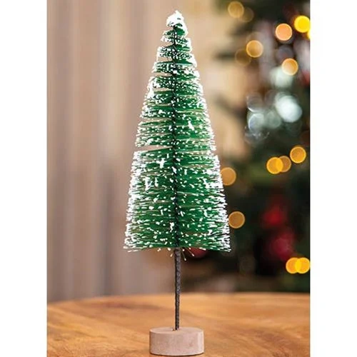 Snowy Bottle Brush Tree 10"