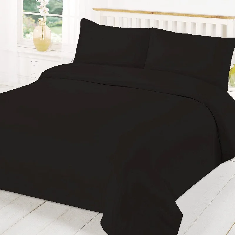 Super King Size Duvet Cover Black - 200 TC Percale