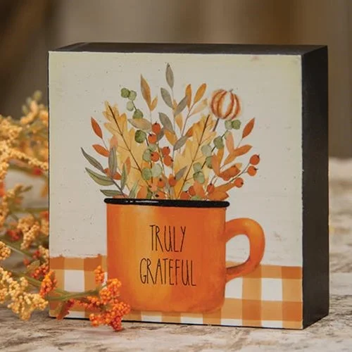 Truly Grateful Floral Mug Block