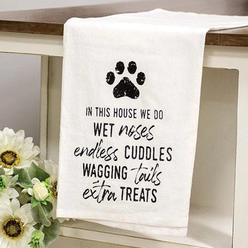 Wet Noses Endless Cuddles Wagging Tails Dish Towel