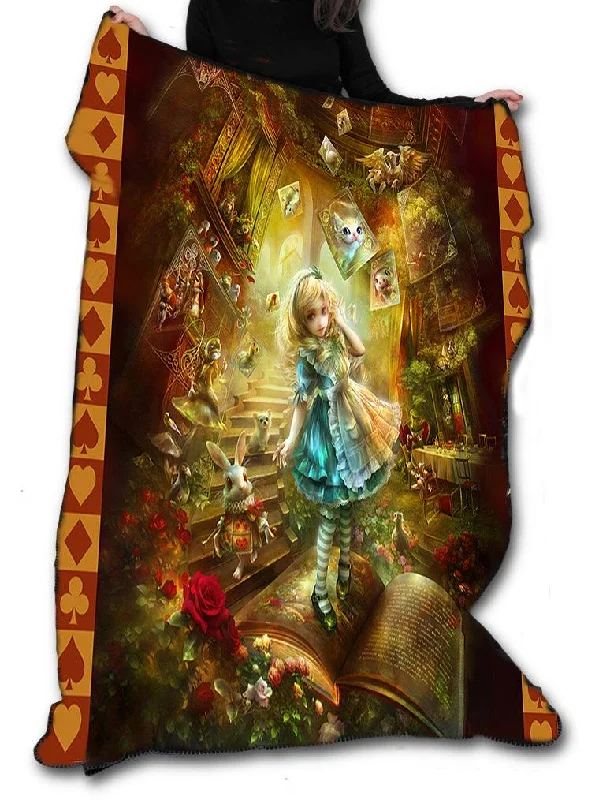 Wild Star - ALICE IN WONDERLAND Fleece Blanket / Throw / Tapestry