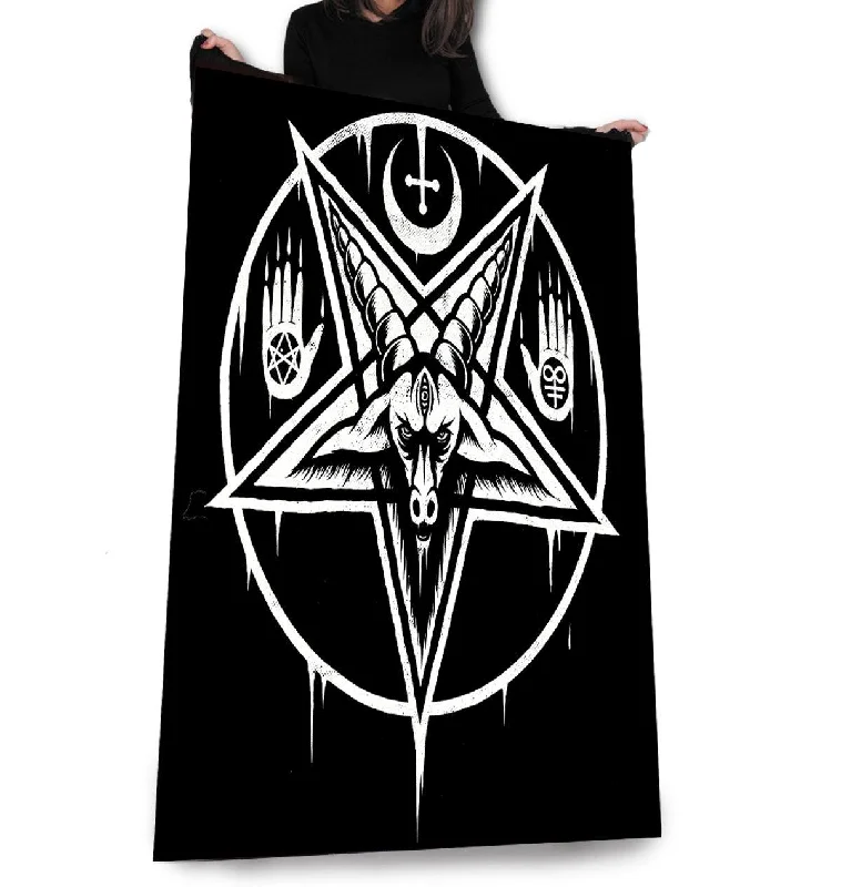 Wild Star Hearts - PENTAGRAM BAPHOMET - Fleece, Throw, Tapestry