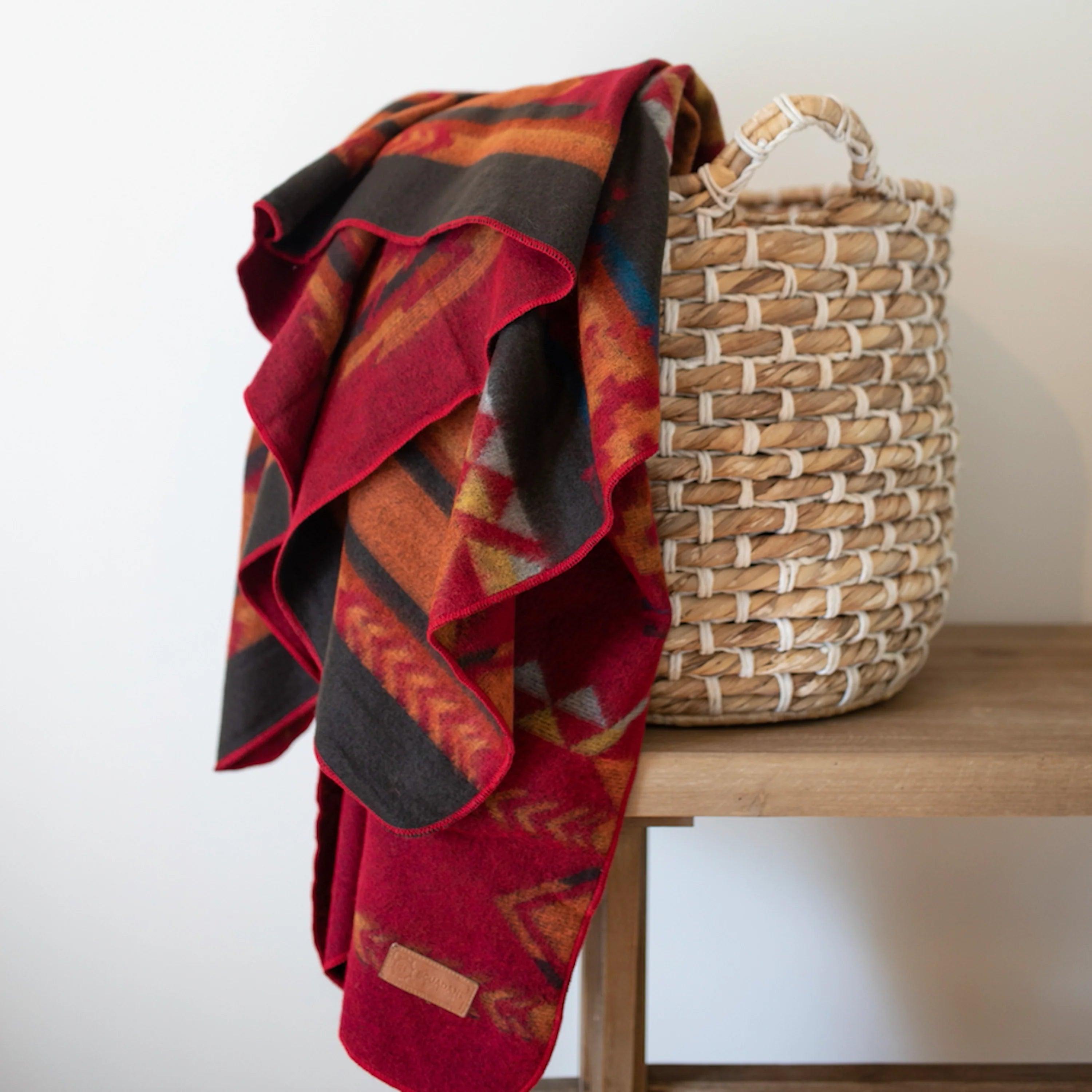 Wildfire Red Handwoven Blanket