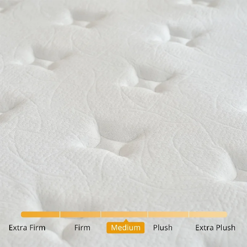 12 inch Foam and Spring Hybrid Mattress, Medium Firm Feel Durable Support Mattress Bed in a Box