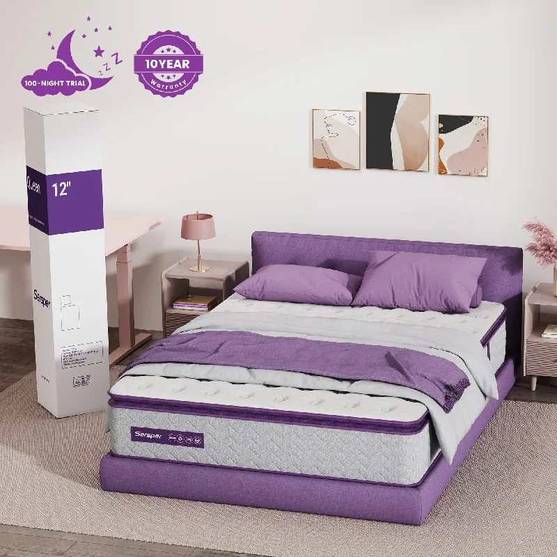 12-inch Memory Foam and Innerspring Hybrid Mattress,Twin/ Full/Queen Mattress, Mattress in a Box