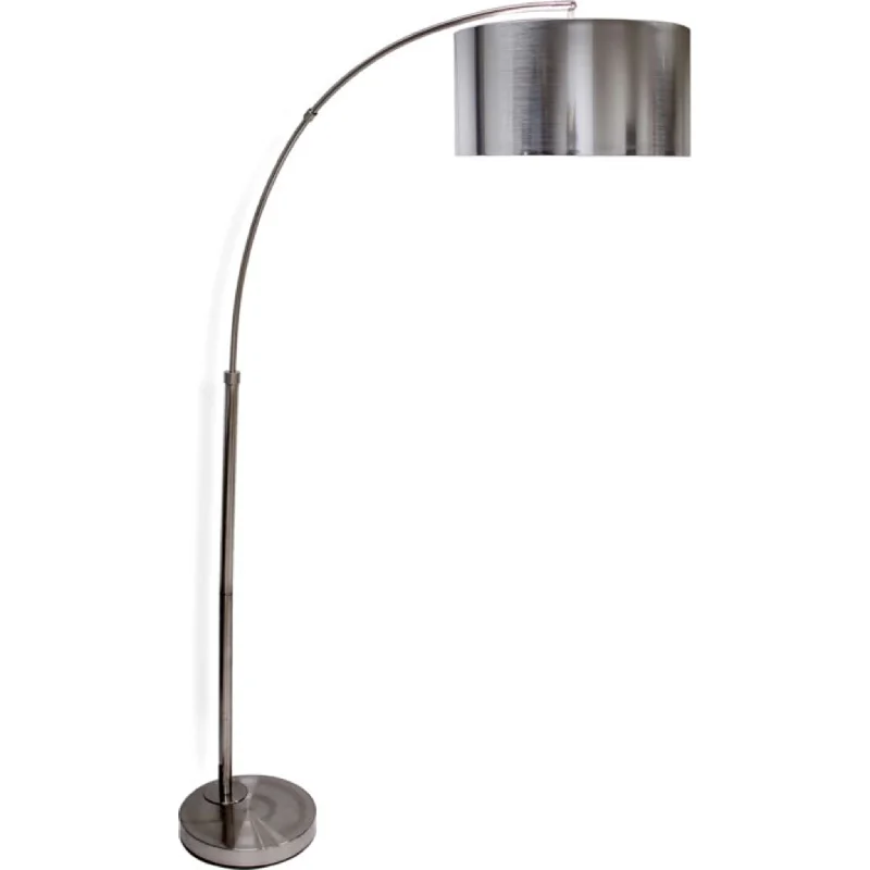 Brushed Steel Arc Floor Lamp 84.50"