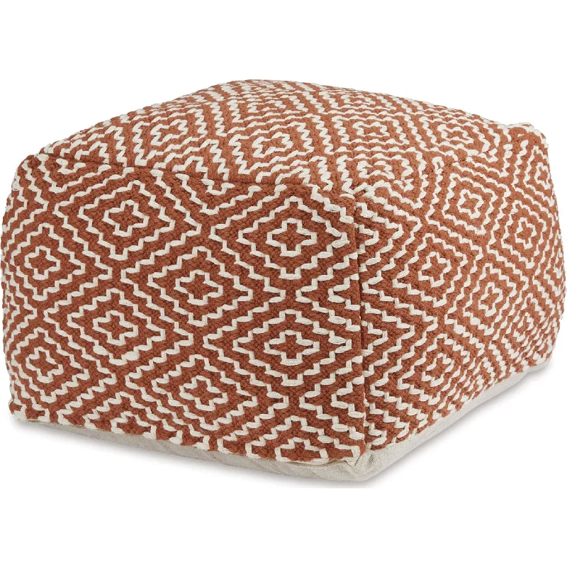 Brynnsen Pouf - Rust/Ivory