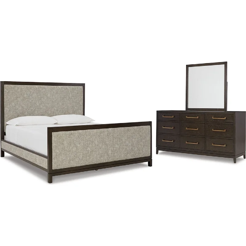 Burkhaus 5 Piece Queen Panel Bedroom - Brown