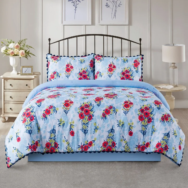 Country Living Floral Bouquet Quilted Comforter Set