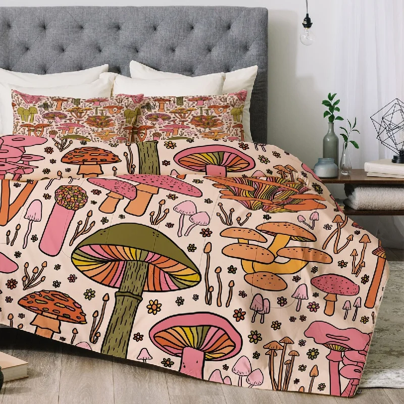 Doodle By Meg Vintage Mushroom Print Made to Order Comforter Set