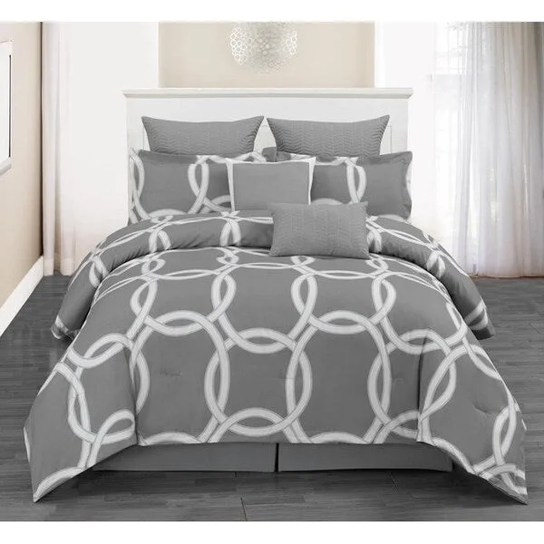 Duck River Redington Hotel 8 Piece Comforter Set - Silver