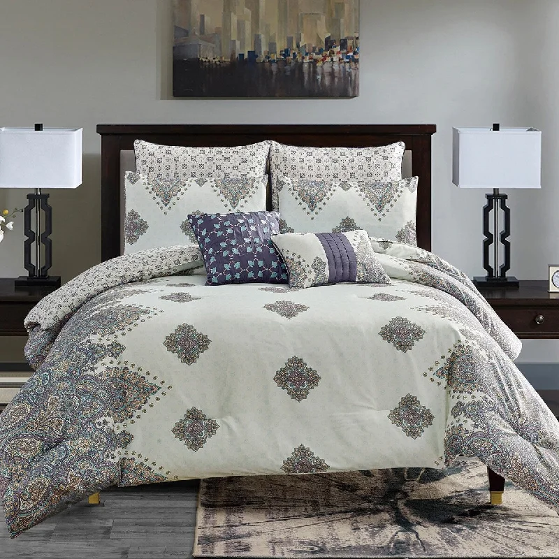 Esca Jessica Fabric Polyester 7PC Comforter Set