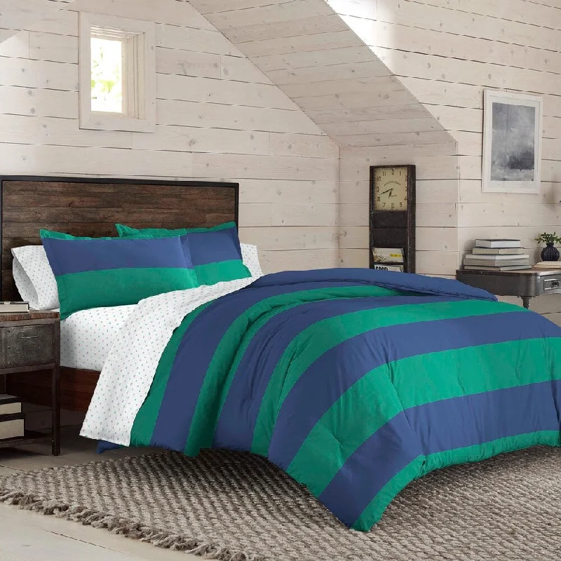 IZOD American Rugby Stripe Reversible Comforter Set with Shams