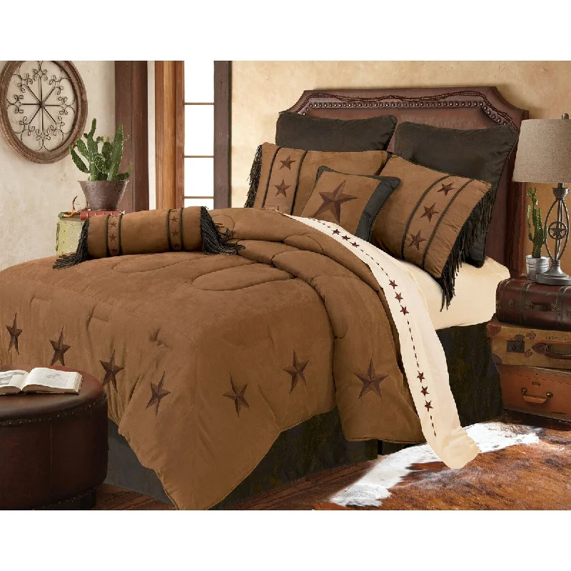 Laredo Comforter Set, Super Queen Tan