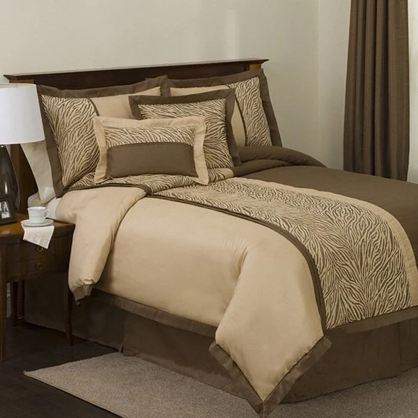 Lush Decor Serengeti Taupe 6-piece Full-size Comforter Set