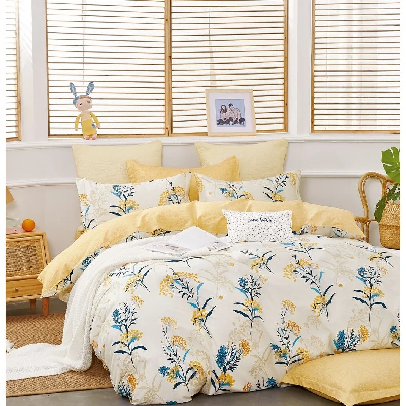 Moore Yellow Dandelion 100 % Cotton Reversible Comforter Set