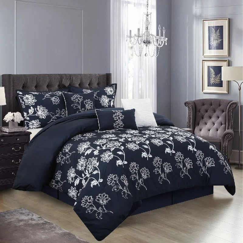 Nanshing Ambrose 7 Piece Floral Embroidery Comforter Set