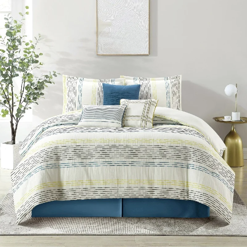 Nanshing Kallia 7 Piece Modern Striped Comforter Set