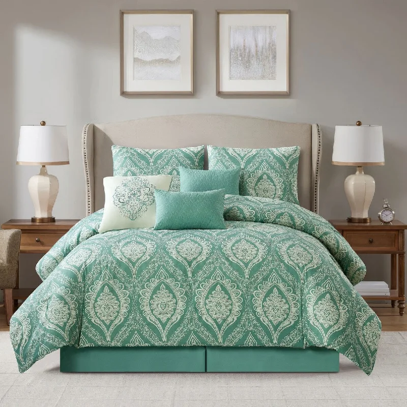 Nanshing Nerissa 7 Piece Damask Medallion Comforter Set