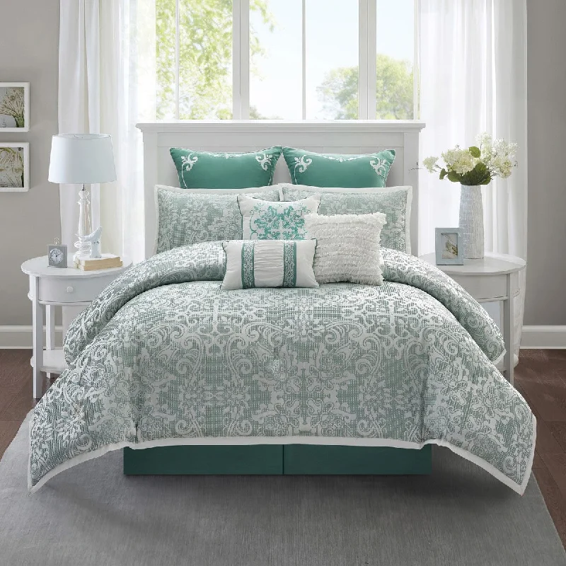 Nanshing Serena 9 Piece Transitional Medallion Comforter Set