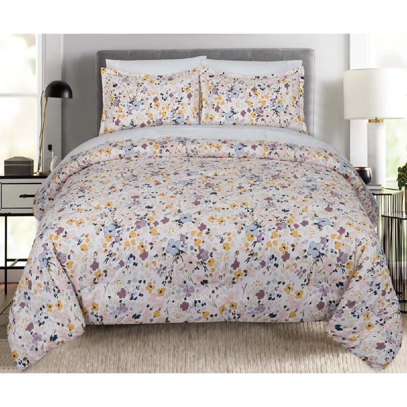 Nouvelle Home Floral Spatter Cotton Comforter Set