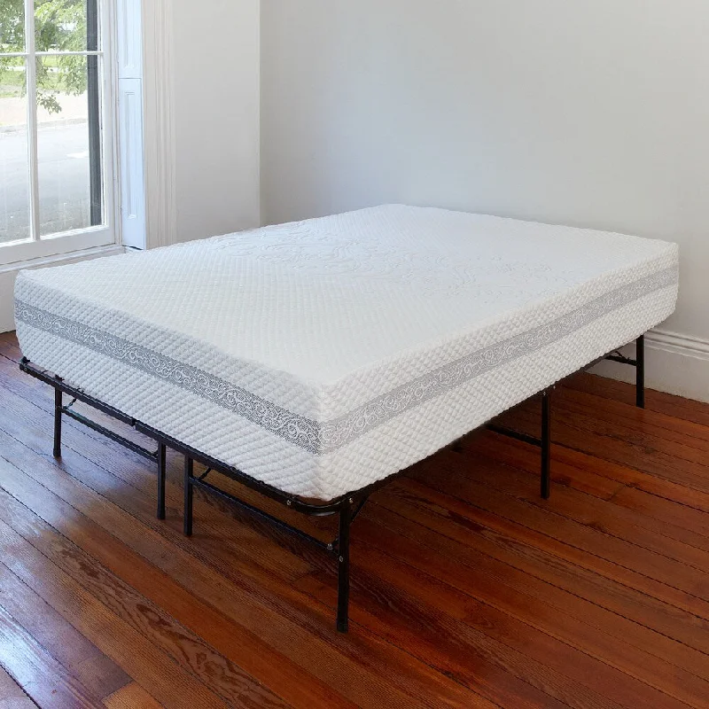 PostureLoft Amaya 11-inch Twin Size Gel Memory Foam and Innerspring Hybrid Mattress and Frame Set