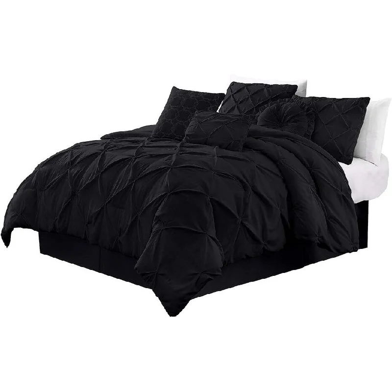 Set of 7 Pintuck Comforter Bedding