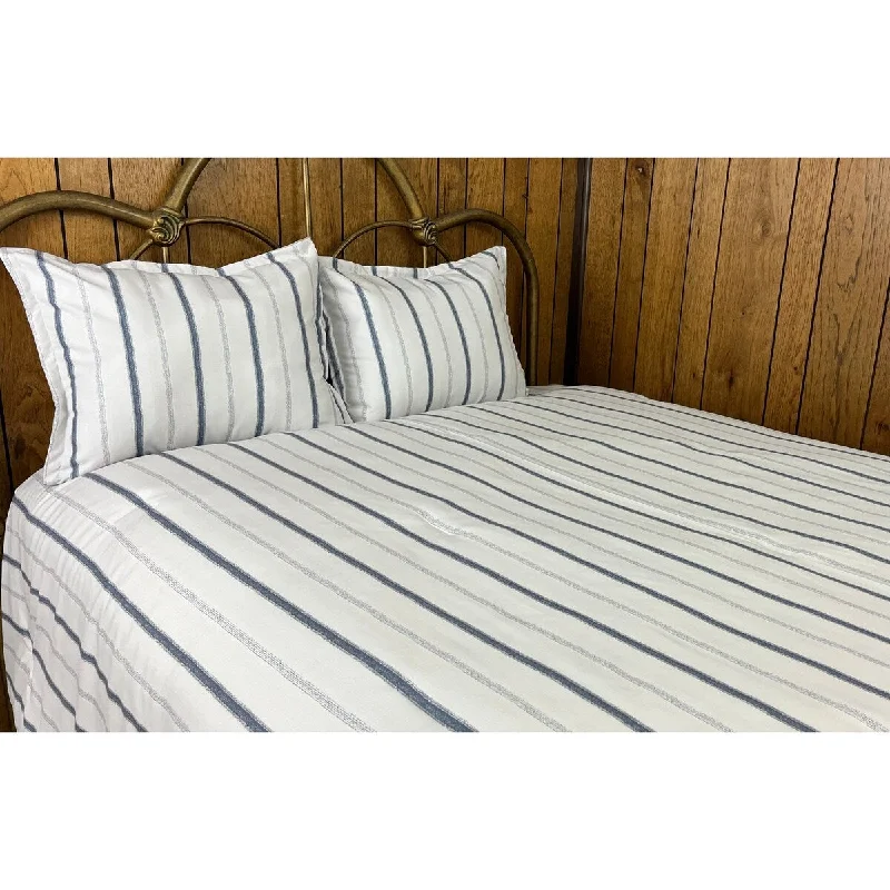 Stripe cool gray comforter set