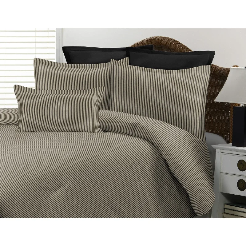 Ticking stripe black comforter mini set