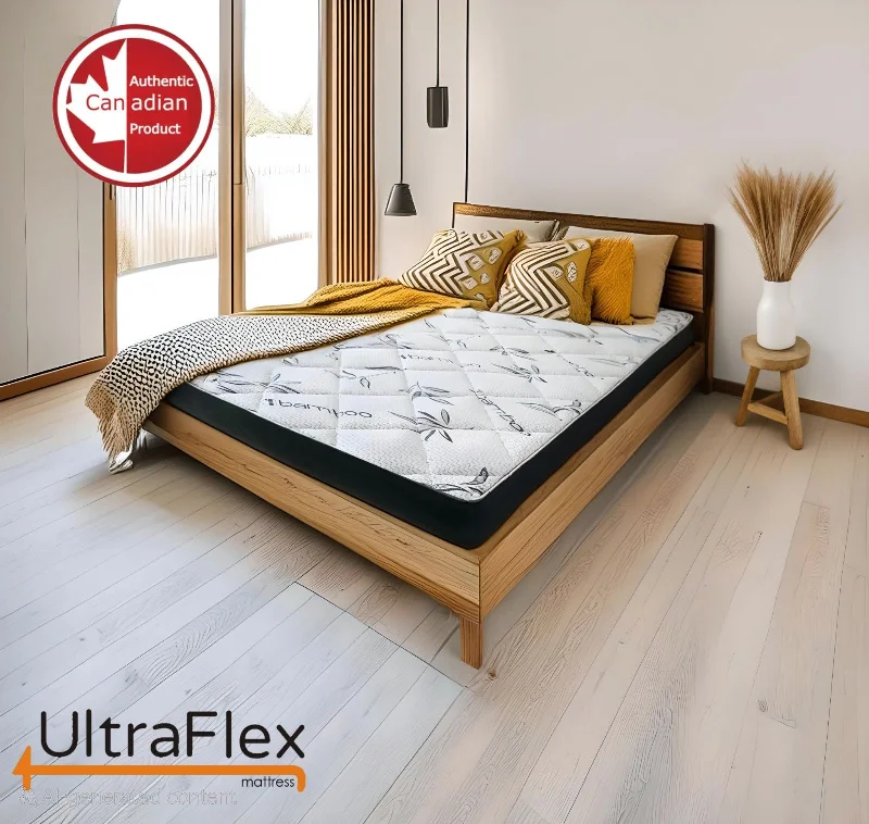 UltraFlex DreamEasy - Canadian-Made Medium Firm Gel Infused Comfort with Quilted Top, Pressure Relief, Cooling Technology, Bamboo Cover, CertiPUR-US® Certified Foam (Made in Canada)