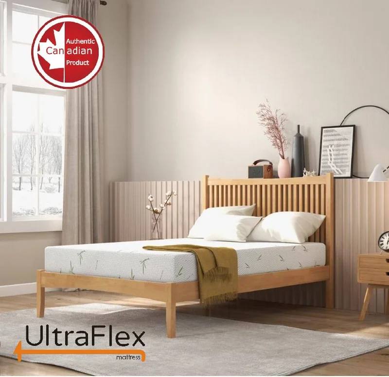 UltraFlex EasySleep- Canadian-Made Medium Firm Gel Infused Reversible Comfort With Pressure Relief, Cooling Technology, Bamboo Cover, CertiPUR-US® Certified Foam Eco-Friendly Mattress (Made in Canada)