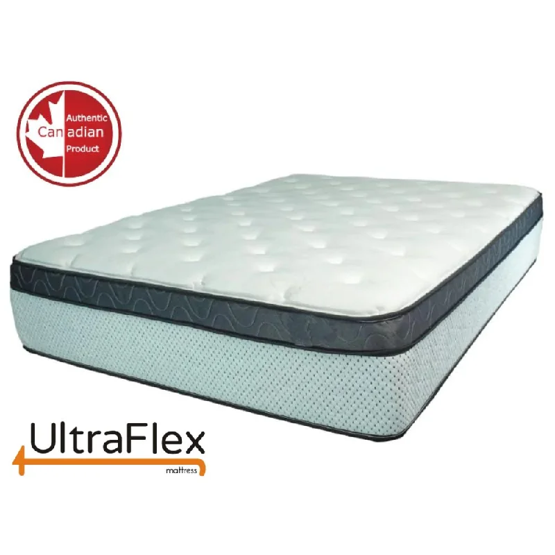 UltraFlex EUPHORIA 14" Orthopedic Eurotop Pocket Coil Foam Encased Eco-friendly Hybrid Mattress (Made in Canada)