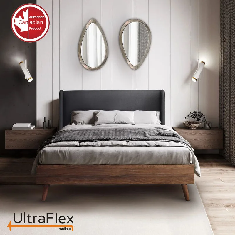 UltraFlex PARADISE - Natural Heavy Duty Foam Blend, Low Motion Transfer, Comfort+ Cool Gel and Spinal Posture Support Eco-Friendly Mattress (Made in Canada)- With Waterproof Mattress Protector