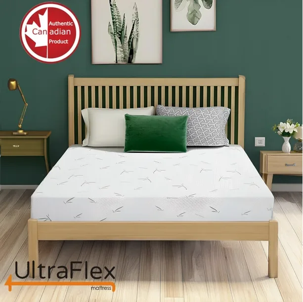 UltraFlex RestEasy- Reversible Gel-Infused Foam Mattress, Ideal for Bunk Beds, Trundle Beds, Caravans, RV, Bamboo Feel, CertiPUR-US® Certified, Medium Firmness, Conveniently Boxed (Made in Canada)