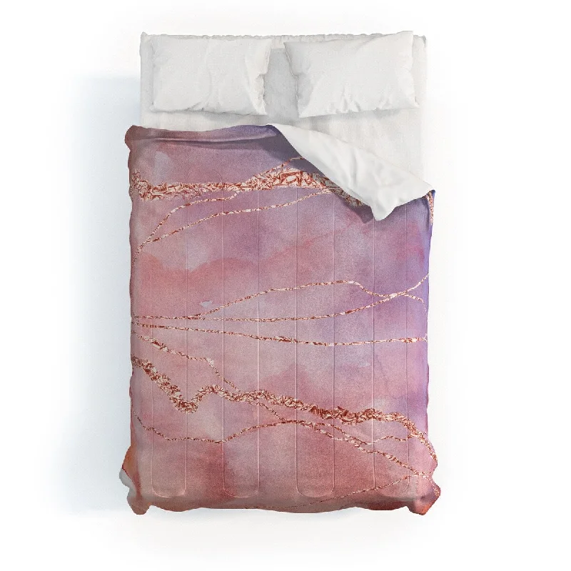 Utart Blush And Purple Sky With Rose Made To Order Full Comforter